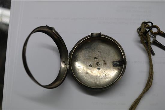 A George III silver pair cased verge pocket watch by Edward Maud, Daventry.